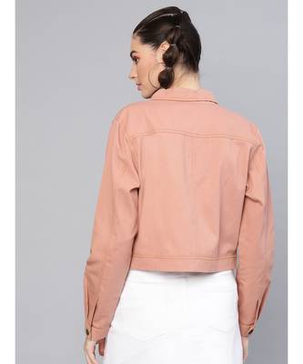 Pink Denim Crop Jacket 3