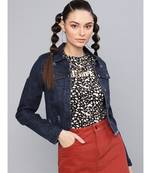 Dark Blue Denim Distressed Jacket