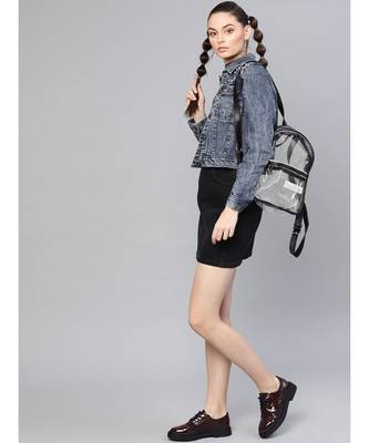 Blue Denim Pearl Studded Jacket 4