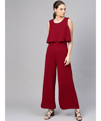 Maroon Layered Jumpsuit 1