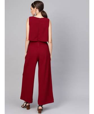 Maroon Layered Jumpsuit 3