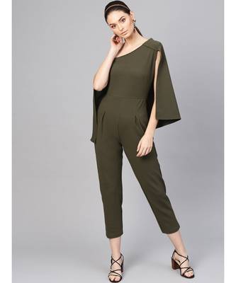 Olive Cape Jumpsuit 1