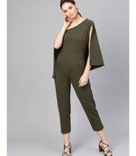 Olive Cape Jumpsuit