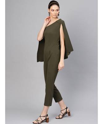 Olive Cape Jumpsuit 2