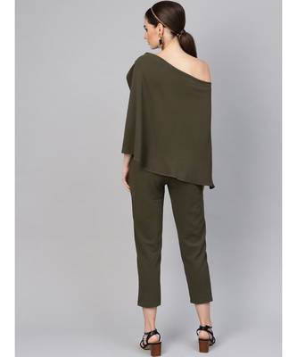 Olive Cape Jumpsuit 3