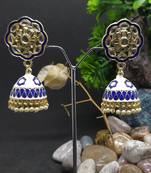 Bollywood Style Meenakari Blue Jhumkhi