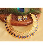 Gorgeous Gold Replica Blue Nagapadam Necklace Set