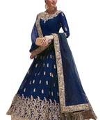 Blue Embroidered Georgette Salwar