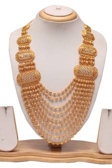Multilayer golden necklace