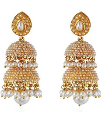 white pearl Jhumkas 1