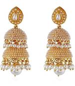 white pearl Jhumkas