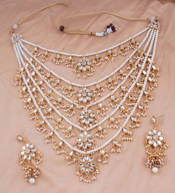 Kundan Pearl Pachlada Rani Haar Necklace 2