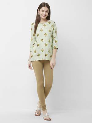 Green printed rayon cotton-tops 3