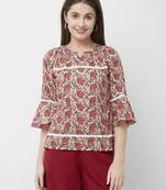 Multicolor printed cotton cotton-tops