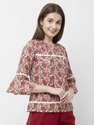 Multicolor printed cotton cotton-tops 4