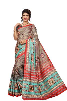 Multicolor woven silk saree with blouse 1