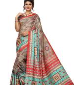 Multicolor woven silk saree with blouse