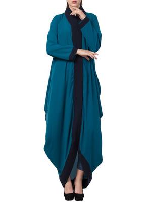 Teal Very Stylish And Trendy Abaya Dress In Dual Color 1