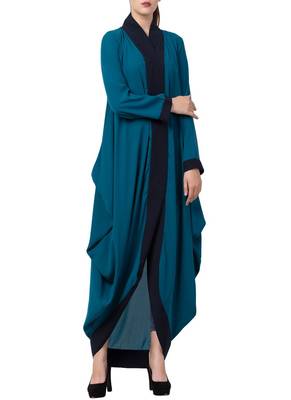 Teal Very Stylish And Trendy Abaya Dress In Dual Color 2