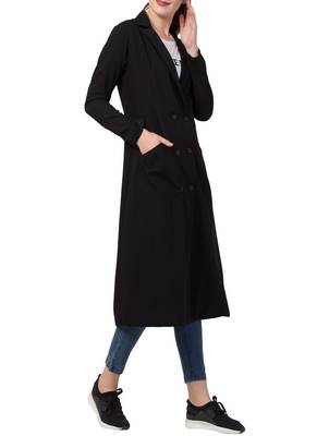 Black Double Breasted Coat For An Abaya Or Any Casual Attire 4