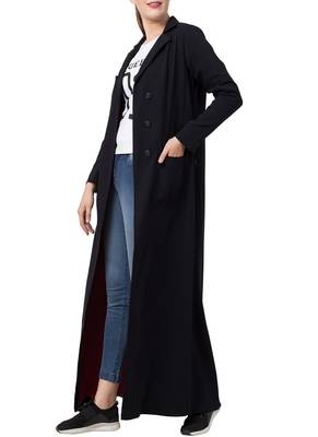 Black Full Length Coat For A Beautiful Evening 3