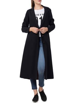 Black Knee Length Coat For Any Abaya 1