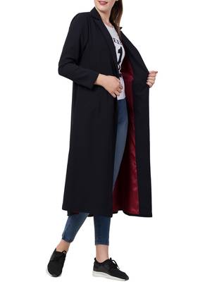 Black Knee Length Coat For Any Abaya 2