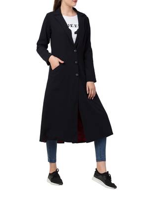 Black Knee Length Coat For Any Abaya 4