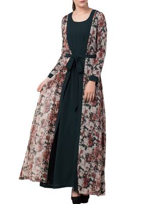 Black Kashibo Printed Abaya  1
