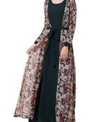 Black Kashibo Printed Abaya 