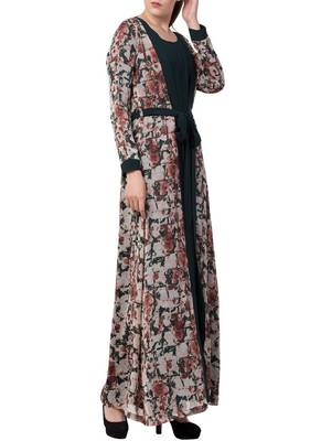 Black Kashibo Printed Abaya  2