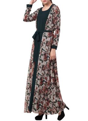 Black Kashibo Printed Abaya  3