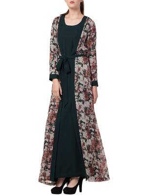 Black Kashibo Printed Abaya  4