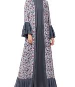 Multicolor  Abaya And Stylish Cardigan Combo.