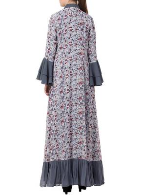 Multicolor  Abaya And Stylish Cardigan Combo. 4