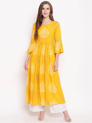 MustardForest rayon printed kurti 1