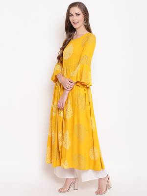 MustardForest rayon printed kurti 2