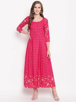 pankhuripink rayon printed kurti 1