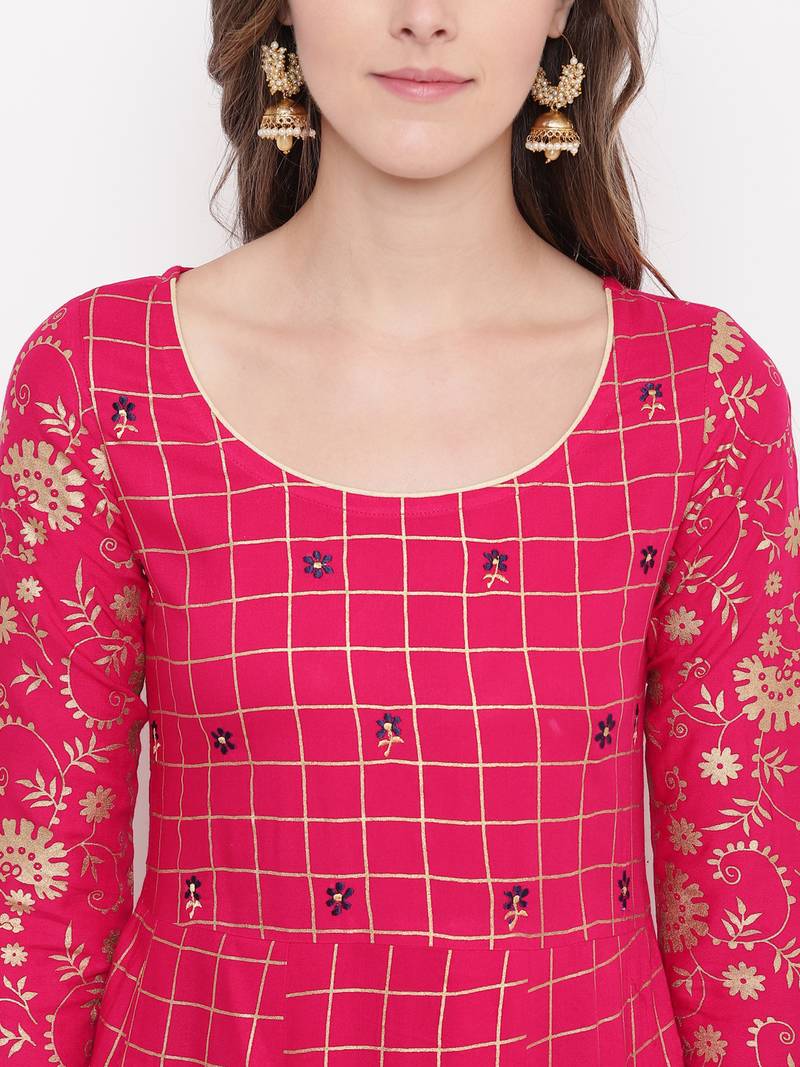 pankhuripink rayon printed kurti