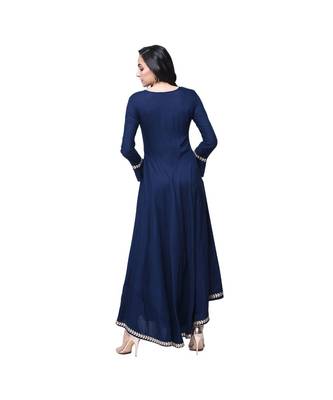 blue viscose stitched quarter_sleeve kurtis 3