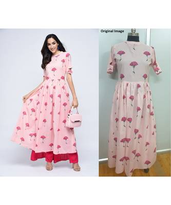 pink cotton stitched half_sleeve kurtis 1