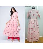 pink cotton stitched half_sleeve kurtis