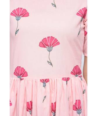 pink cotton stitched half_sleeve kurtis 4