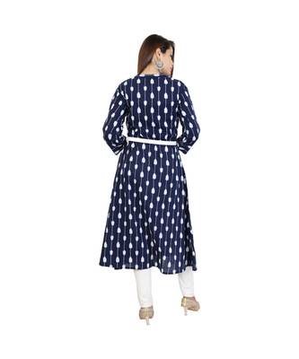 blue cotton stitched quarter_sleeve kurtis 4