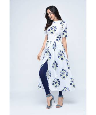 white cotton stitched quarter_sleeve kurtis 3