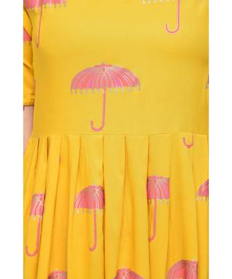 yellow viscose stitched half_sleeve kurtis 4