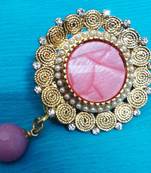 Gold Amethyst brooch