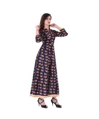 blue cotton stitched quarter_sleeve kurtis 2