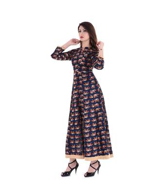 blue cotton stitched quarter_sleeve kurtis 3