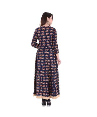 blue cotton stitched quarter_sleeve kurtis 4